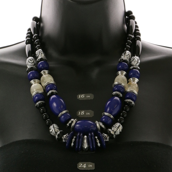 Statement Necklace Colorful & Silver NWT - Picture 2 of 2